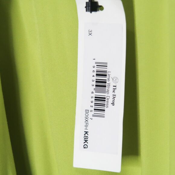 The Drop Paige Desorbo Womens Wrap Dress Plus Size 3X Lime Green Office Minimal‎ - Picture 8 of 11